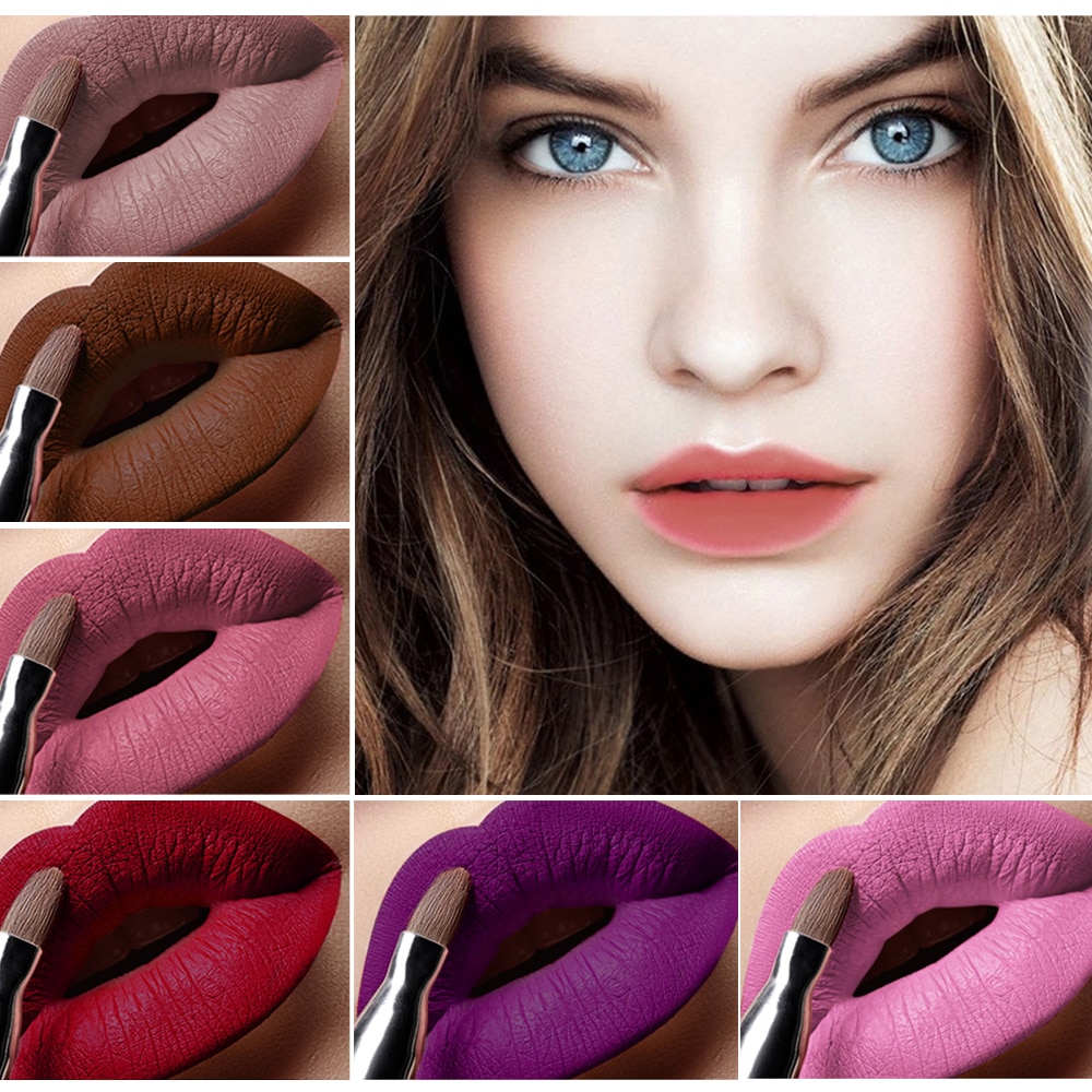 12 Colors Matte Lipstick Liquid Lip Gloss 24H Long Lasting Waterproof