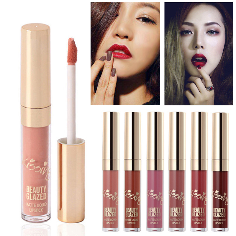 Beauty Glazed 6PCS Matte Liquid Lipstick Long Lasting Waterproof Glitt