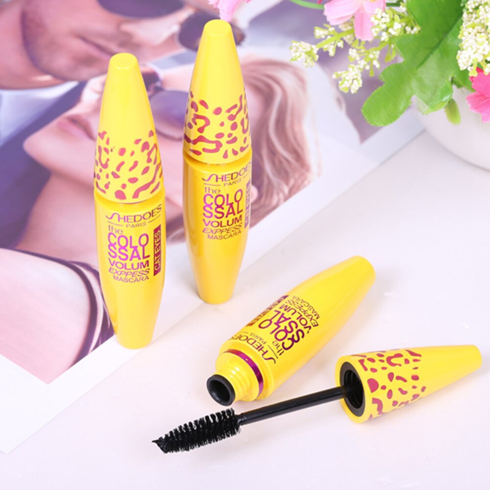 1pc 3D Silk Fiber Waterproof Mascara Yellow Tube Curling Mascara Long